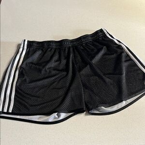 Adidas Black and White Athletic Shorts with Elastic Waistband Size XL